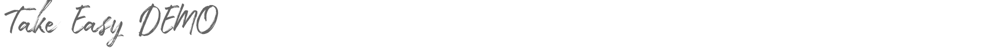 Sample characters Take Easy Font
